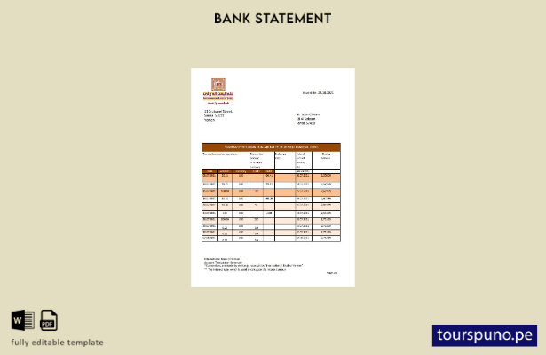 listo para imprimir plantilla de Excel de extracto bancario internacional de Yem